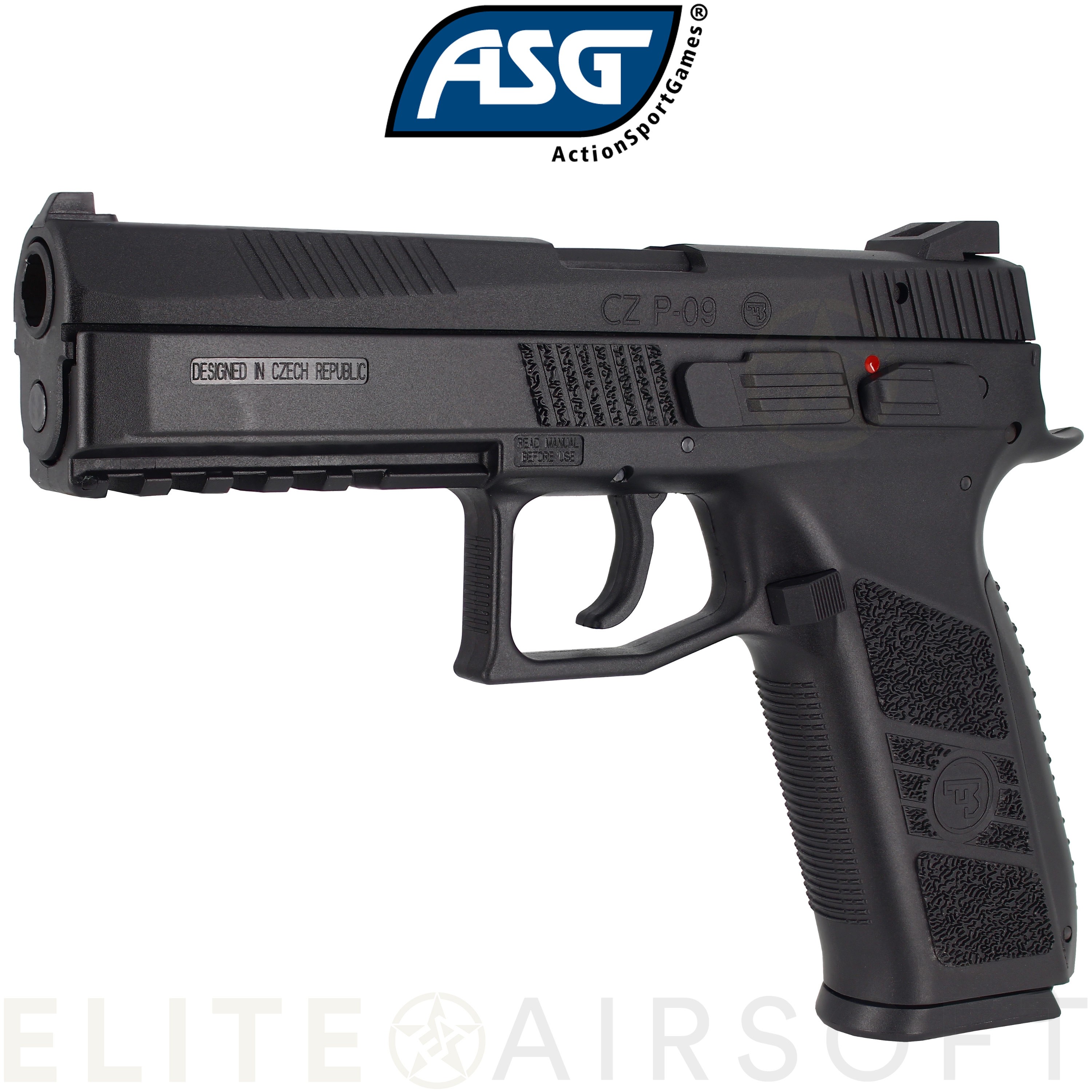 ASG - Pistolet CZ P-09 - GBB - Gaz - Noir (1 joules) - Elite Airsoft