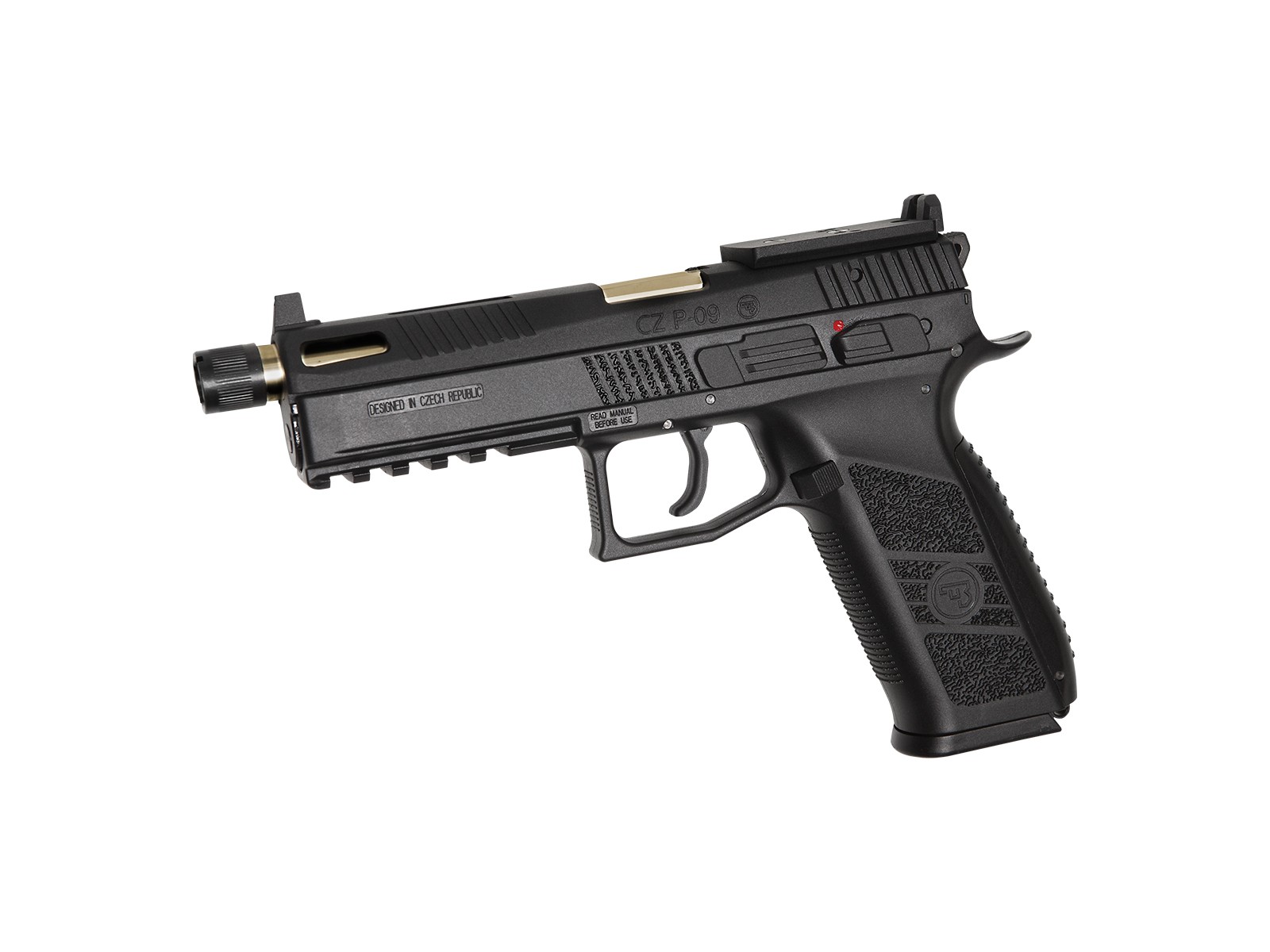 ASG - pistolet Automatique CZ P-09 GBB - CO2 - Gold et noir - (1 Joules) -  Elite Airsoft